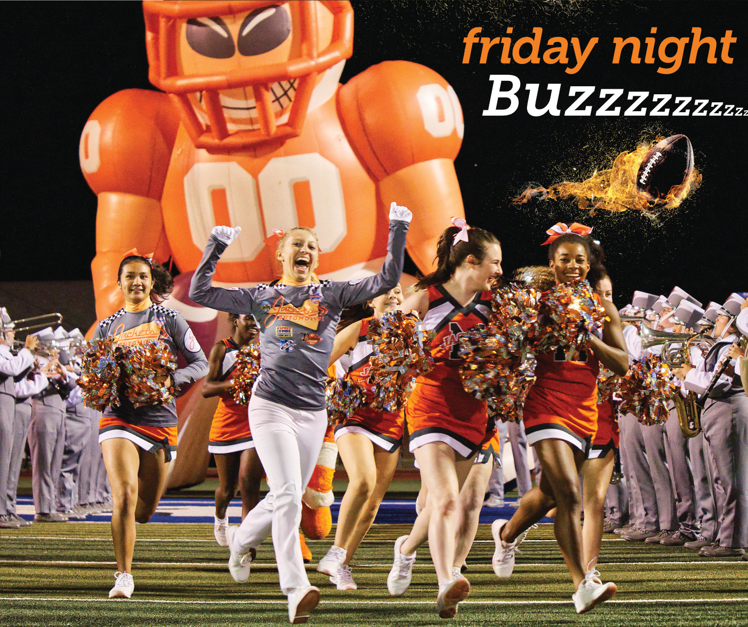 Despite Mineola’s season opening loss to Wills Point, there was plenty of spirit backing the Yellowjackets on Friday. From left, Valerie Garcia, Tristan Kirk, Karsyn Banks, and Abby Kratzmeyer cheer the ‘Jackets into the second half as the Sound of the Swarm plays the fight song.

(full coverage and photos of the game)